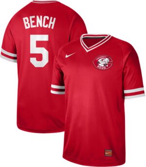 Men's  Cincinnati Reds #5 Johnny Bench Red Cooperstown Collection Stitched Jersey