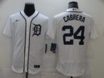 Men's Detroit Tigers #24 Miguel Cabrera White Stitched Flex Base  Jersey