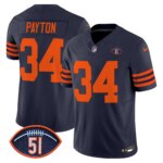 Walter Payton #34 Chicago Bears CHI Dick Butkus Patch Throwback Vapor Limited Jersey - All Stitched