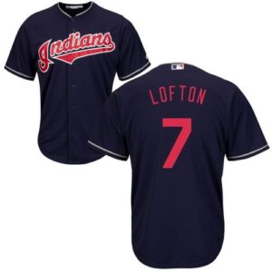 Cleveland Indians #7 Kenny Lofton Navy Blue New Cool Base Stitched Jersey