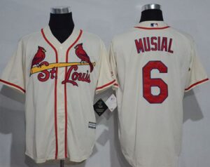 St. Louis Cardinals #6 Stan Musial Cream New Cool Base Stitched Jersey