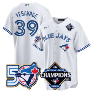 Trey Yesavage #39 Toronto Blue Jays 50th American League Champions Jersey Stitched White
