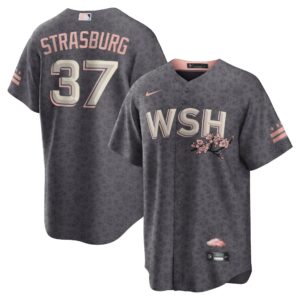 Men's Washington Nationals Stephen Strasburg  Charcoal City Connect Replica Player Jersey