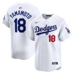 Men's Los Angeles Dodgers #18 Yoshinobu Yamamoto  White Home Limited Player Jersey
