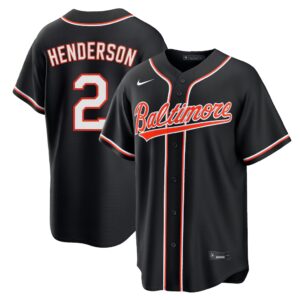 Gunnar Henderson #2 Baltimore Orioles Fashion Replica Black Out Jersey - Black