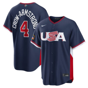 Pete Crow-Armstrong #4 USA Baseball 2026 World Baseball Classic Road Stadium Jersey - Navy