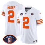 D.J. Moore #2 Chicago Bears CHI Dick Butkus Patch Throwback Vapor Limited Jersey - All Stitched
