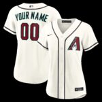 Women's Arizona Diamondbacks Cream Home Replica Custom #00 Jersey