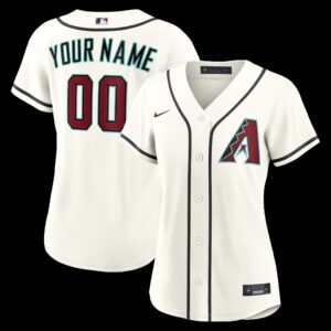 Women's Arizona Diamondbacks Cream Home Replica Custom #00 Jersey