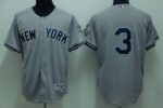 New York Yankees #3 Babe Ruth Stitched Grey Jersey