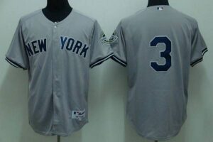 New York Yankees #3 Babe Ruth Stitched Grey Jersey
