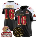Joe Montana #16 San Francisco 49ers SF 2025 "Rivalries" 5x Champions & Faithful To The Bay Patch Vapor Limited Jersey - All Stitched