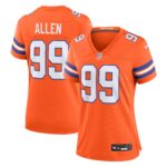 Zach Allen Denver Broncos Women's Mile High Collection 1977 Throwback Player Game Jersey - Orange