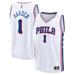 Men's Philadelphia 76ers James Harden  White 2023/24 Fast Break Replica Jersey - Association Edition