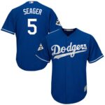 Los Angeles Dodgers #5 Corey Seager Blue New Cool Base 2017 World Series Bound Stitched Jersey