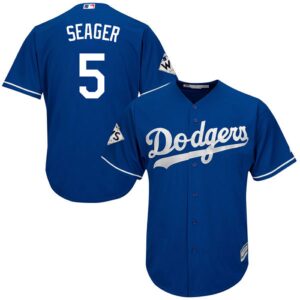 Los Angeles Dodgers #5 Corey Seager Blue New Cool Base 2017 World Series Bound Stitched Jersey