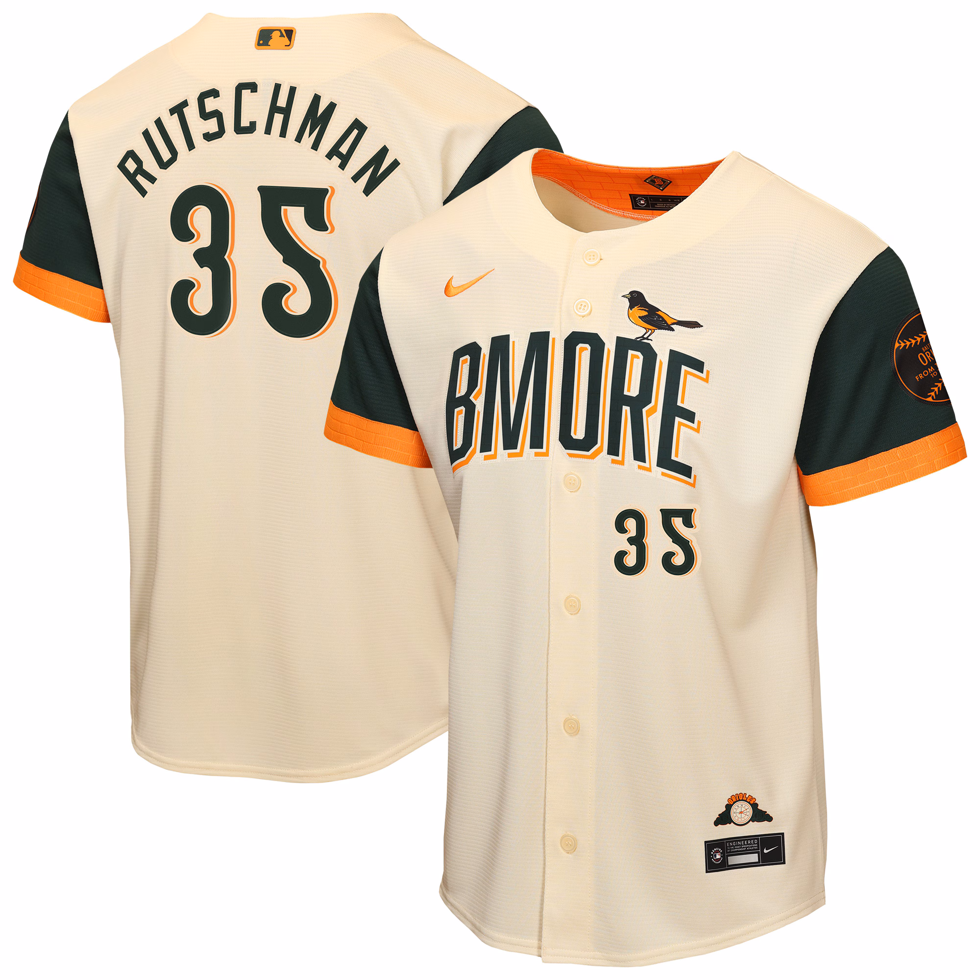 Youth Baltimore Orioles Adley Rutschman #35 Cream 2026 City Connect Stadium Jersey