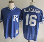 Mitchell And Ness Kansas City Royals #16 Bo Jackson Blue Throwback Stitched Jersey