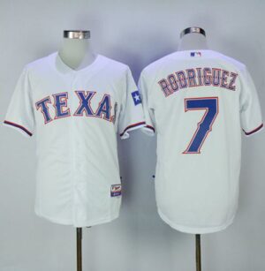 Texas Rangers #7 Ivan Rodriguez White Cool Base Stitched Jersey