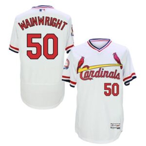 St. Louis Cardinals #50 Adam Wainwright White Flexbase Collection Cooperstown Stitched Jersey