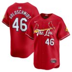 Men's  St. Louis Cardinals #46 Paul Goldschmidt Red 2024 City Connect Limited Player Jersey