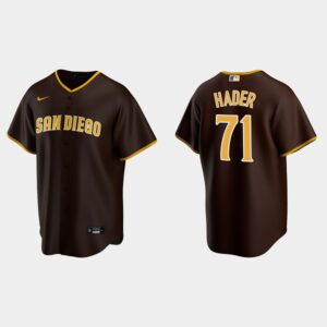 Men's San Diego Padres #71 Josh Hader Cool Base Road Jersey - Brown