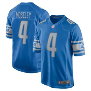 Emmanuel Moseley Detroit Lions  Game Jersey - Blue