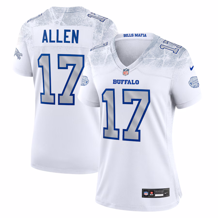 Josh Allen #17 Buffalo Bills Women's 2025 Rivalries Collection Game Jersey - White