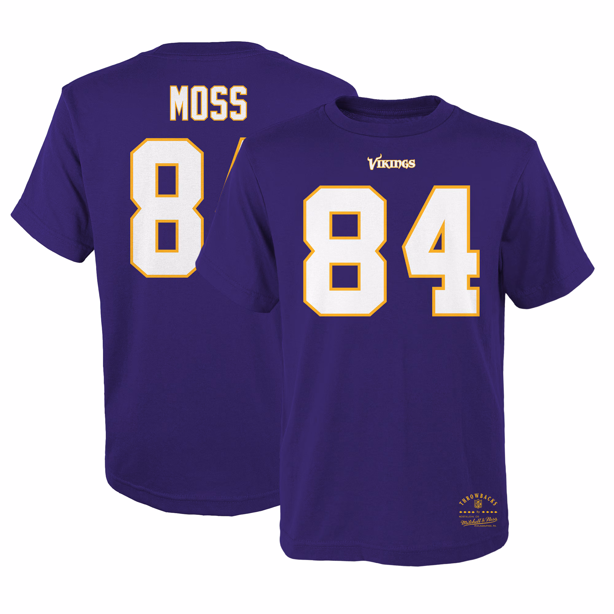 Youth Randy Moss Purple Minnesota Vikings Retired Retro Player Name & Number T-Shirt
