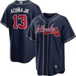 Atlanta Braves Ronald Acuña Jr. #13 Navy Big & Tall Alternate Replica Player Jersey