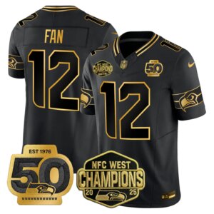 12th Fan #12  Seattle Seahawks SEA 2026 NFC West Champions Limited Jersey - 50th Season Patch - All Stitched