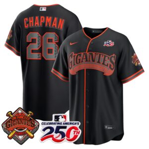 Matt Chapman #26 San Francisco Giants 250th Patch Alternate Replica Jersey - Black