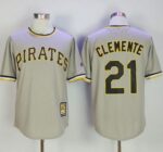 Mitchell And Ness Pittsburgh Pirates #21 Roberto Clemente Grey Throwback Stitched Jersey