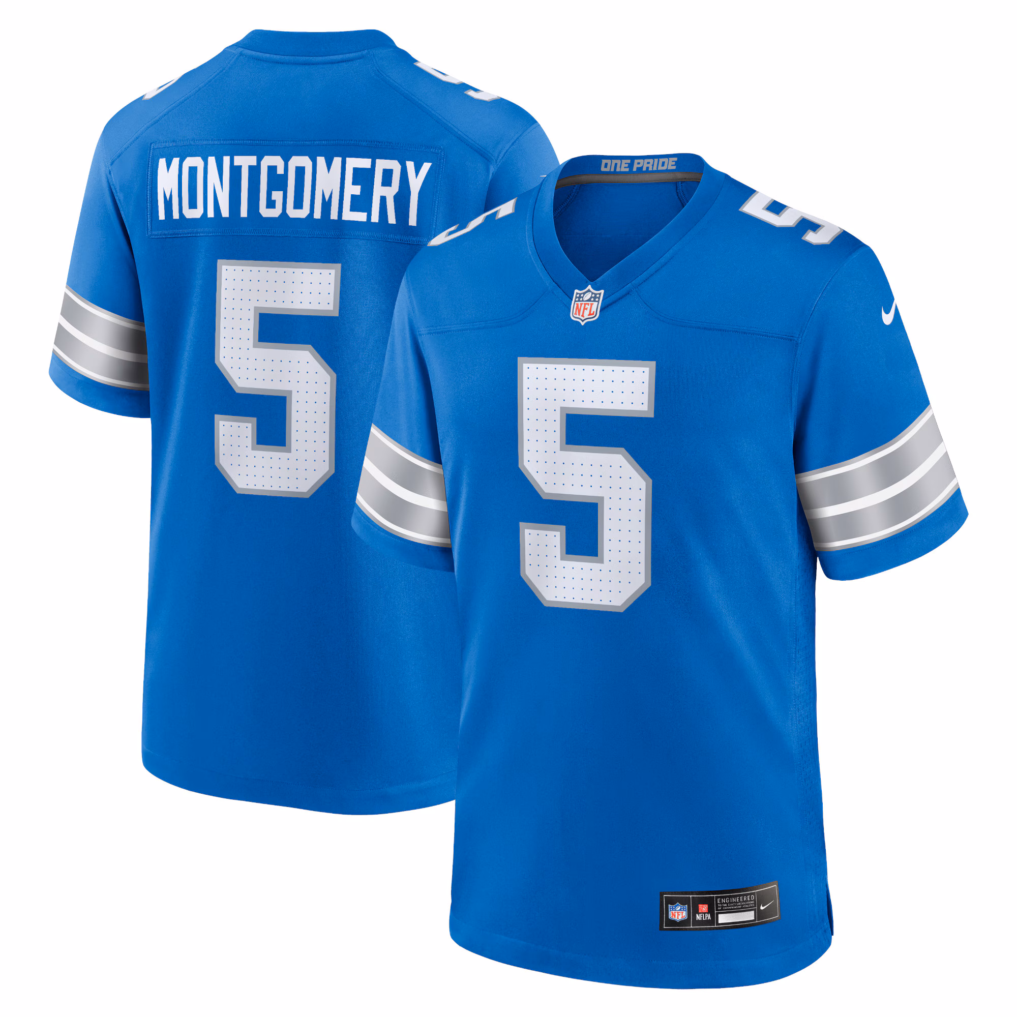 David Montgomery Detroit Lions Game Jersey - Blue
