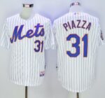 New York Mets #31 Mike Piazza White(Blue Strip) 2016 Hall Of Fame Patch Stitched Jersey