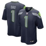 Number 1 Dad Seattle Seahawks Game Jersey - College Navy