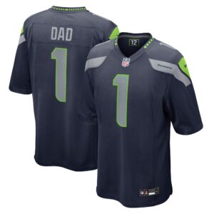 Number 1 Dad Seattle Seahawks Game Jersey - College Navy