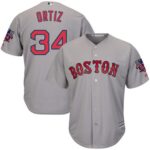 Boston Red Sox #34 David Ortiz Grey New Cool Base with Retirement Patch Stitched Jersey
