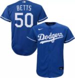 Men's  Los Angeles Dodgers #50 Mookie Betts Blue Replica Cool Base Jersey