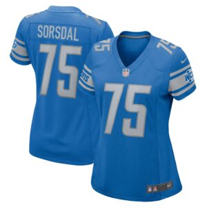 Colby Sorsdal Detroit Lions  Women's Team Game Jersey - Blue