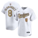 Men's #8 Enrique Hernandez Los Angeles Dodgers  2025 Gold Collection Limited White Jersey