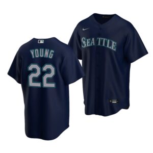 Men's Seattle Mariners #22 Cole Young 2022 Draft Jersey Navy Alternate