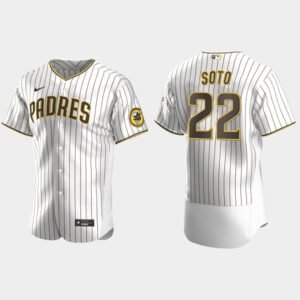 Men's San Diego Padres #22 Juan Soto Flex Base Alternate Jersey - White Brown