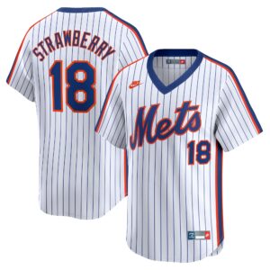 Men's New York Mets Darryl Strawberry  Navy Throwback Cooperstown Limited Jersey