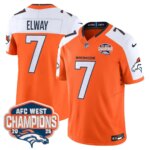 John Elway #7 Denver Broncos DEN AFC West Champions Patch Vapor Limited Jersey V2 - All Stitched