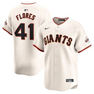 Men's San Francisco Giants Wilmer Flores  Cream Home Limited Player Jersey