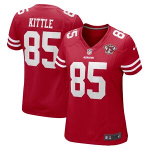 George Kittle San Francisco 49ers  Women's 75th Anniversary Game Player Jersey - Scarlet