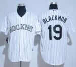 Colorado Rockies #19 Charlie Blackmon White Strip New Cool Base Stitched Jersey