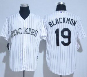 Colorado Rockies #19 Charlie Blackmon White Strip New Cool Base Stitched Jersey