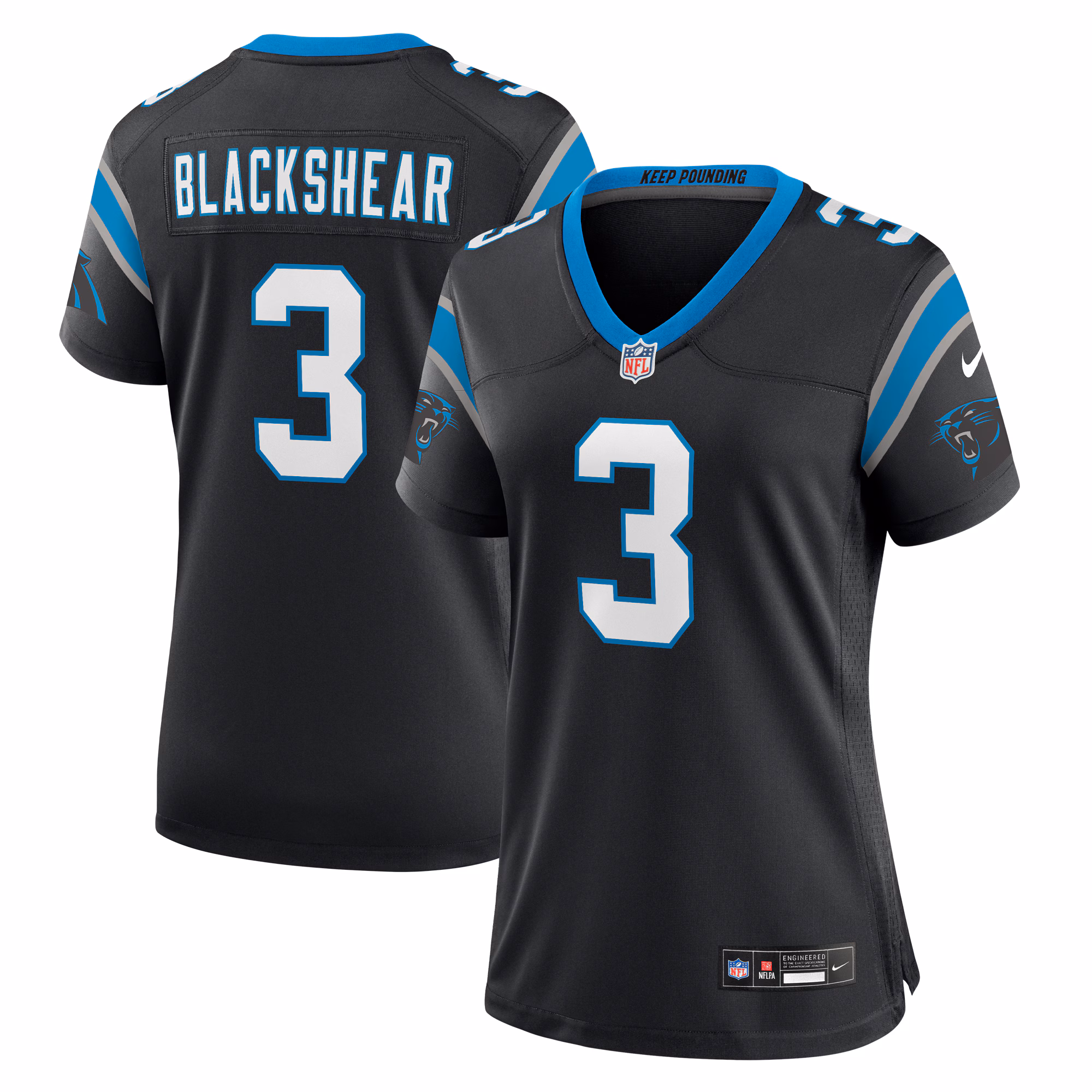 Raheem Blackshear Carolina Panthers Women's Team Game Jersey - Black
